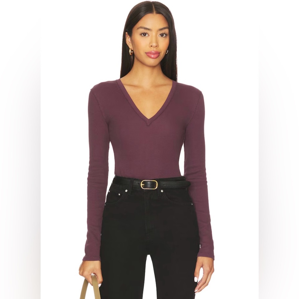We the free by free people ribbed LS shirt in vintage grape NWT XL